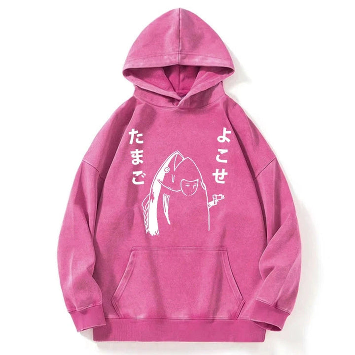 Give Me Egg Japanese Fish Washed Hoodie