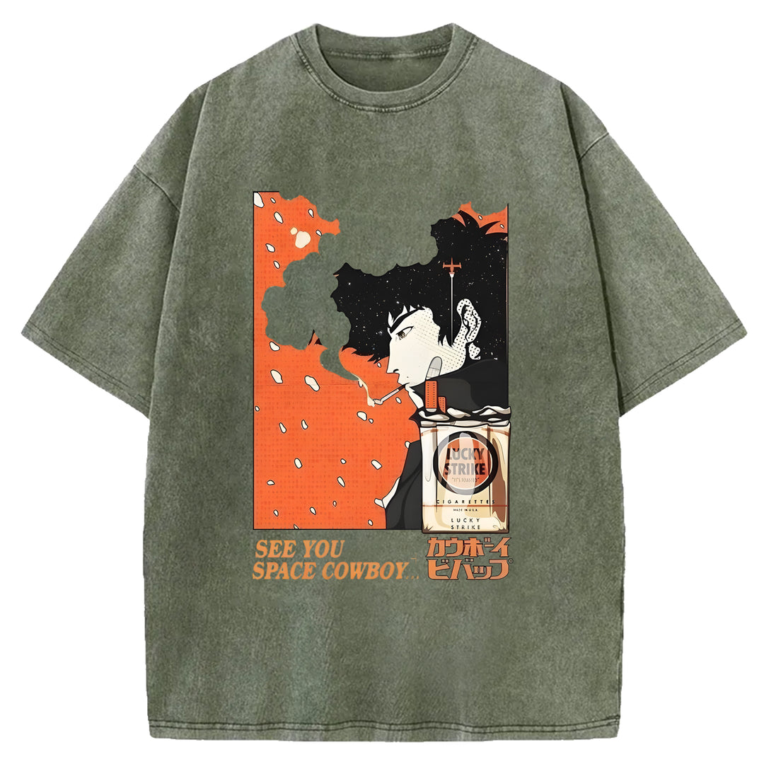 SEE YOU SPACE COWBOY Washed Crew Neck T-Shirt