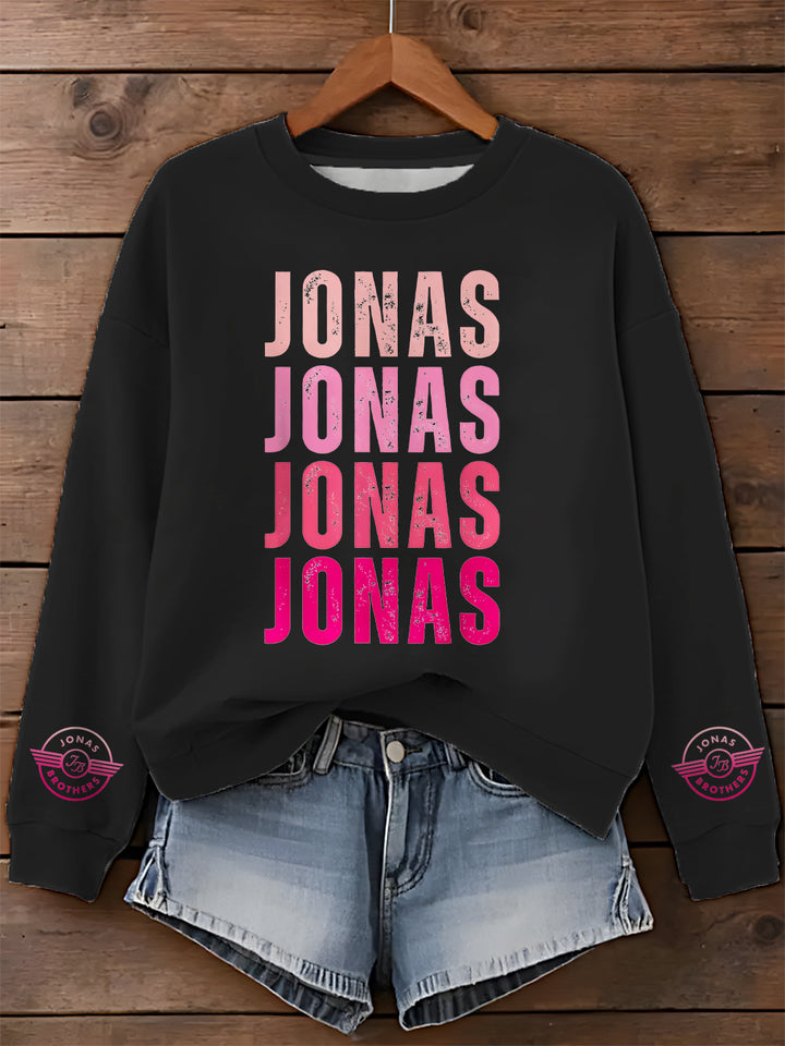 Jonas Brothers Printed Long Sleeve Casual Top