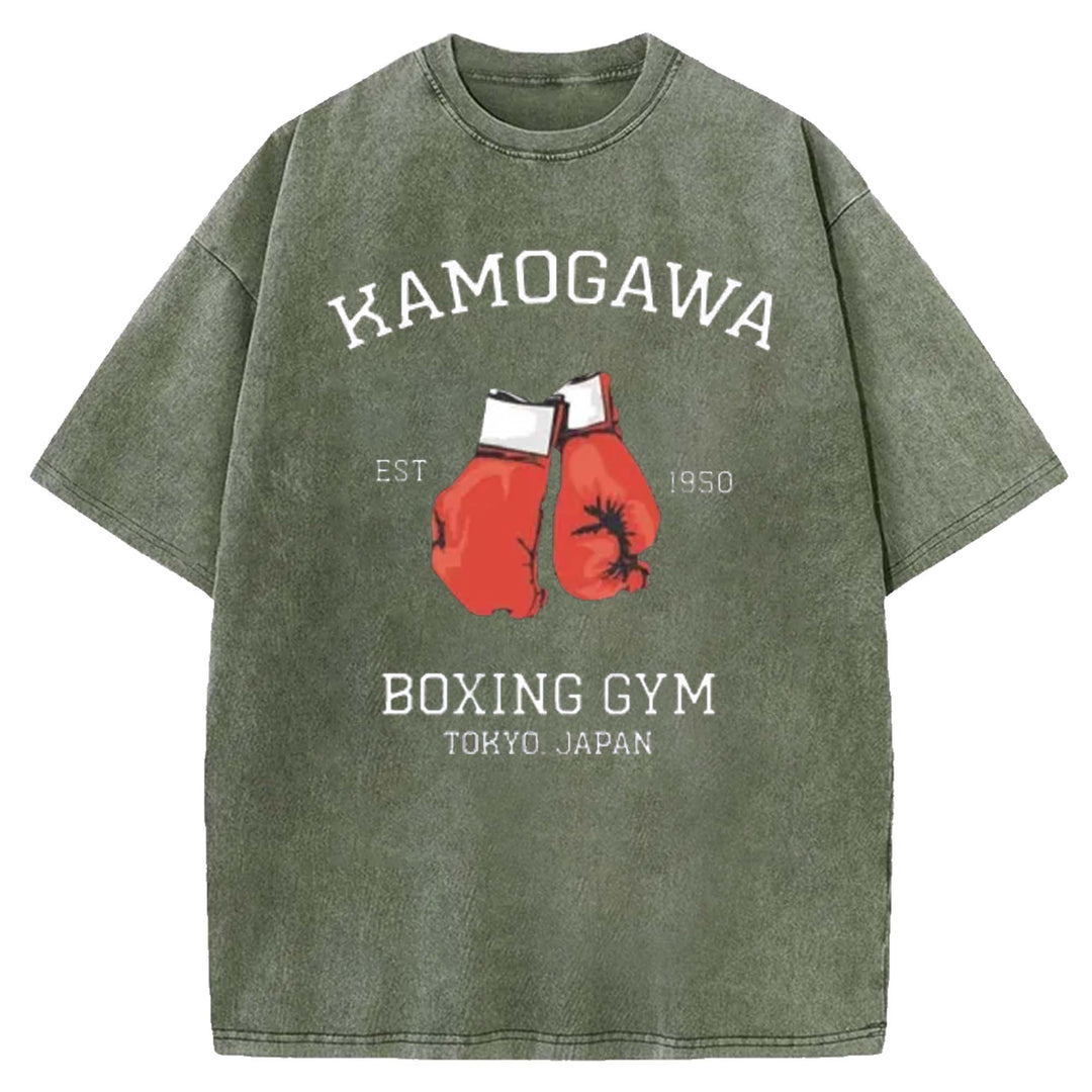 BOXING GYM Washed Crew Neck T-shirt