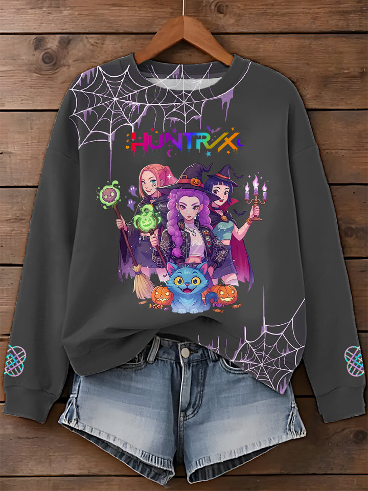 Halloween Demon Hunter Long Sleeve Casual Top