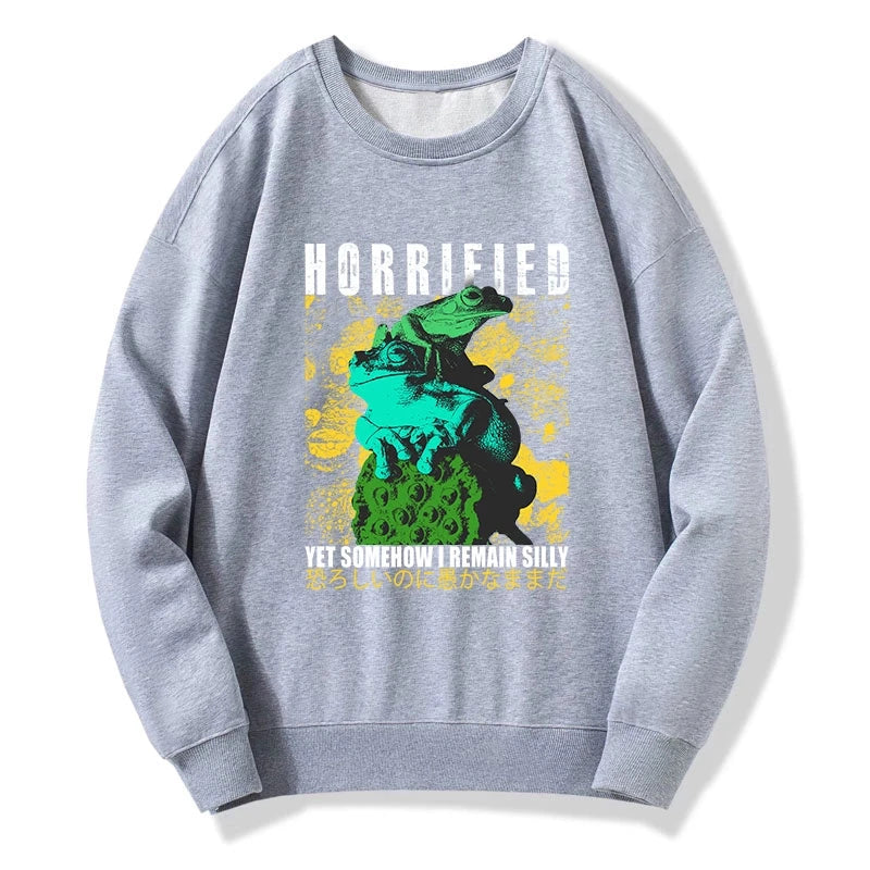 Horrified Two Frogs Funny Sweatshirt