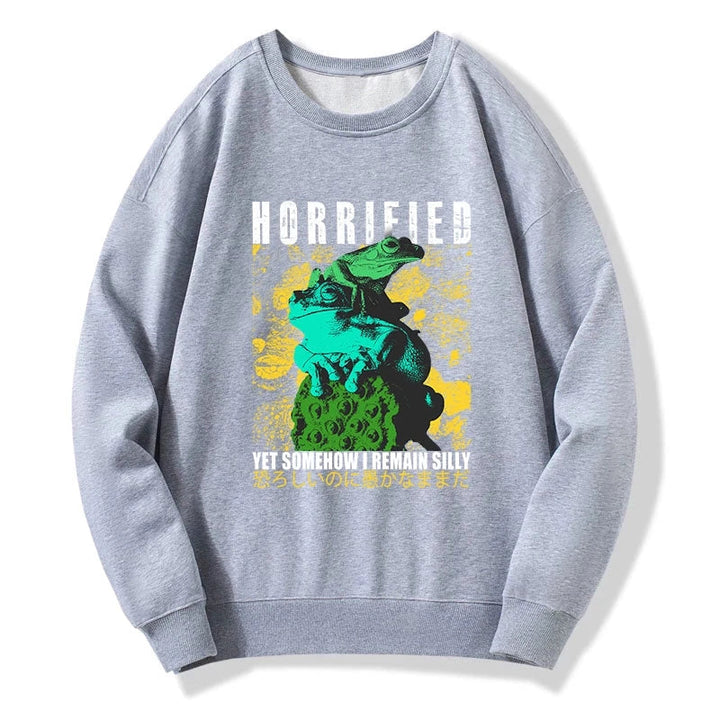 Horrified Two Frogs Funny Sweatshirt