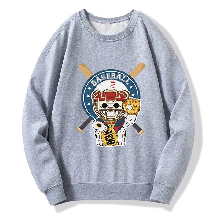 Janpaese Baseball Cat Sweatshirt