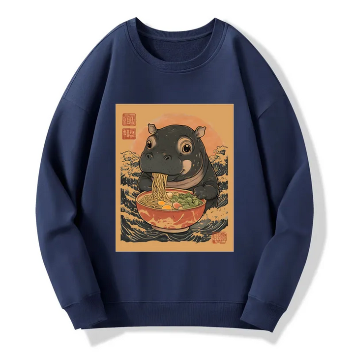 Moo Deng Eat Ramen Sweatshirt