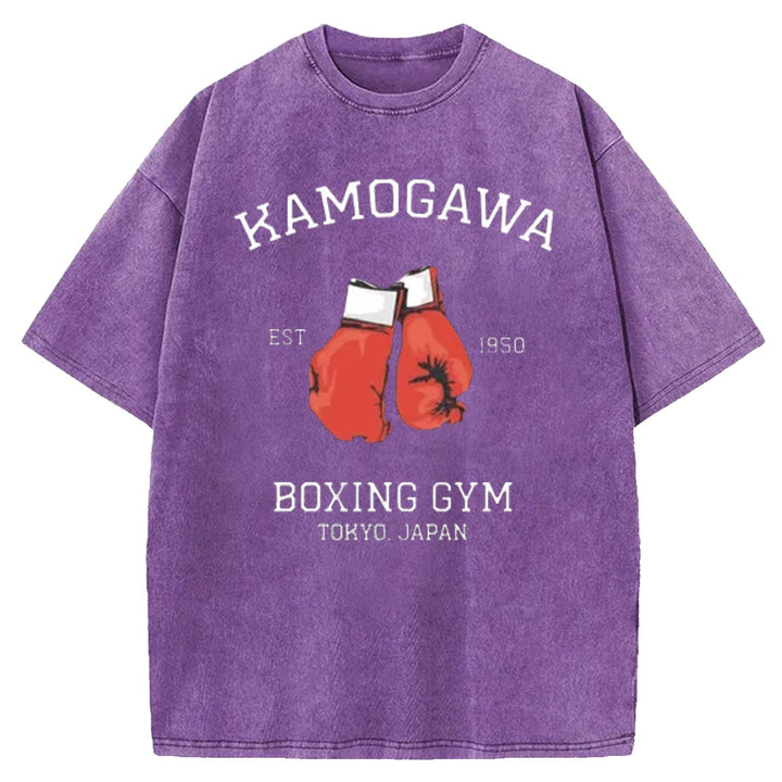 BOXING GYM Washed Crew Neck T-shirt
