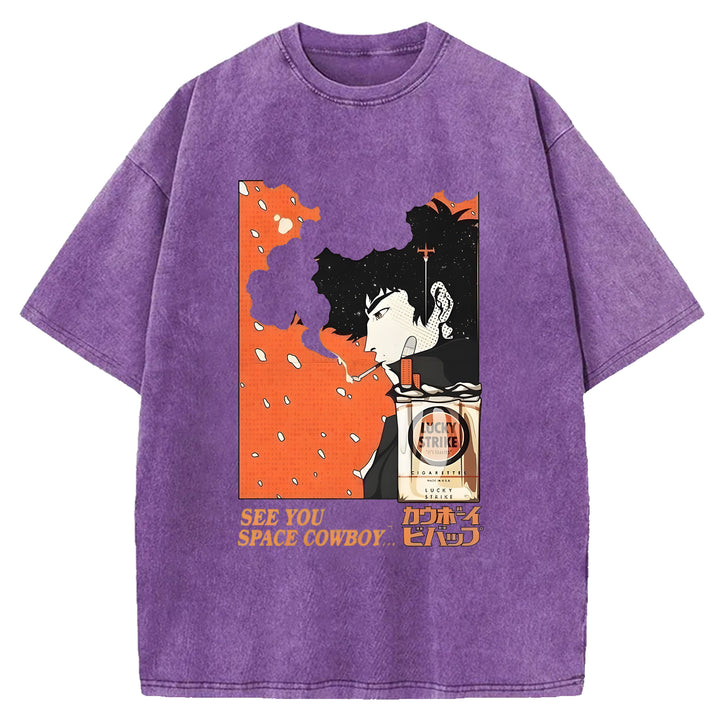 SEE YOU SPACE COWBOY Washed Crew Neck T-Shirt