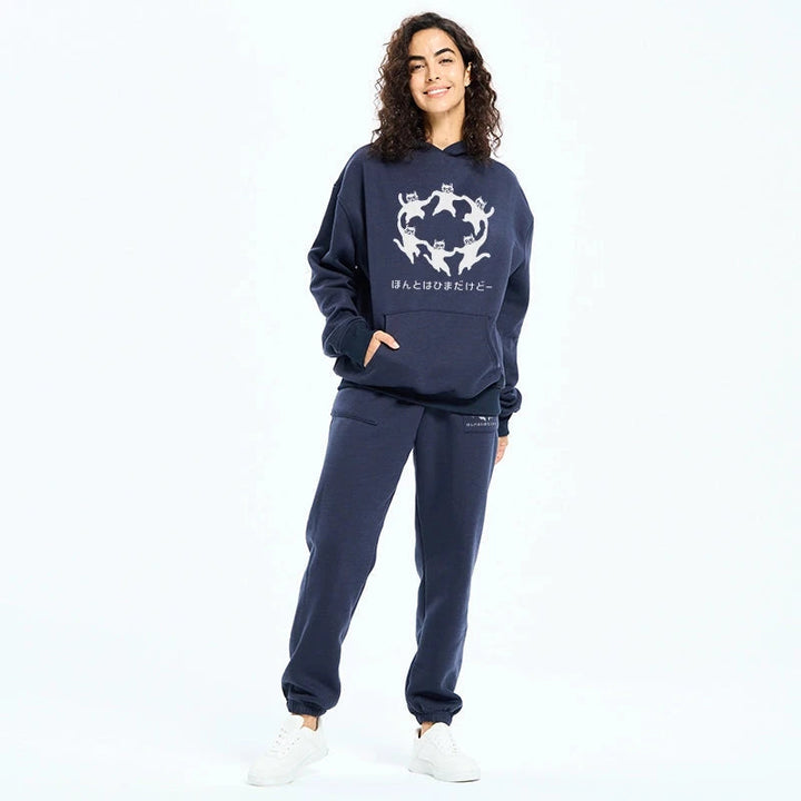 Leisure Cats Japanese Fleece Lined Hoodie Set