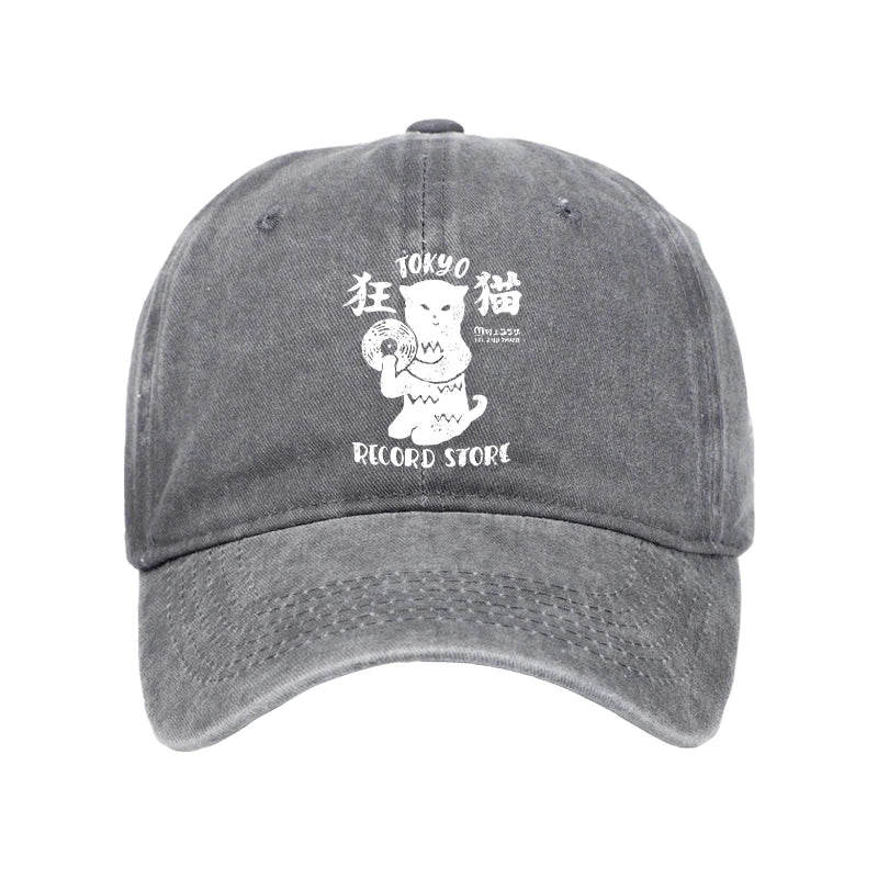 Tokyo Record Store Cat CD Washed Cap