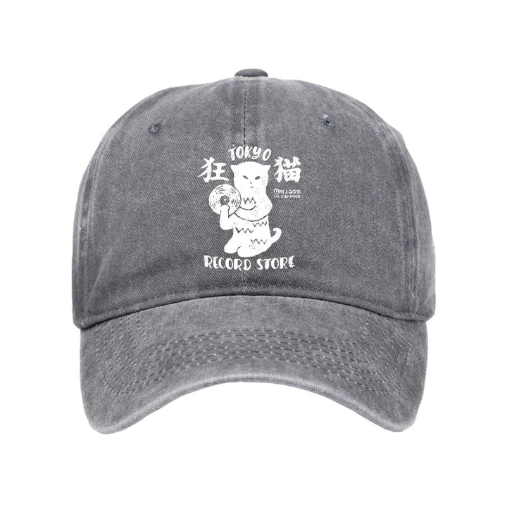 Tokyo Record Store Cat CD Washed Cap