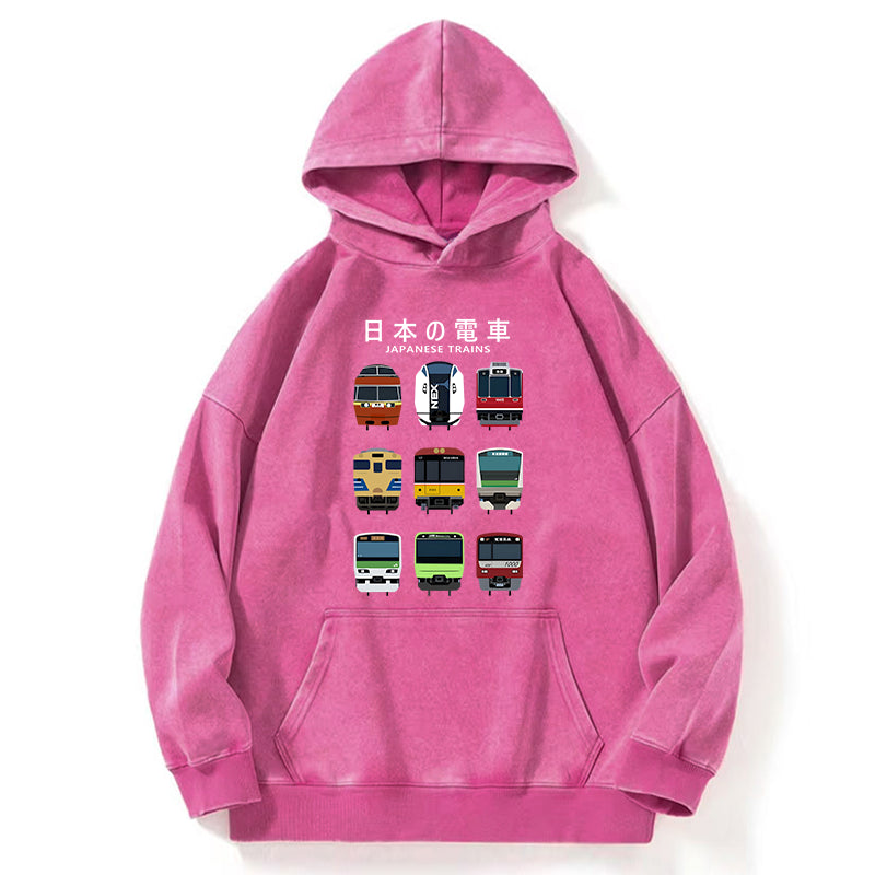 Japanese Train Collection Washed Hoodie