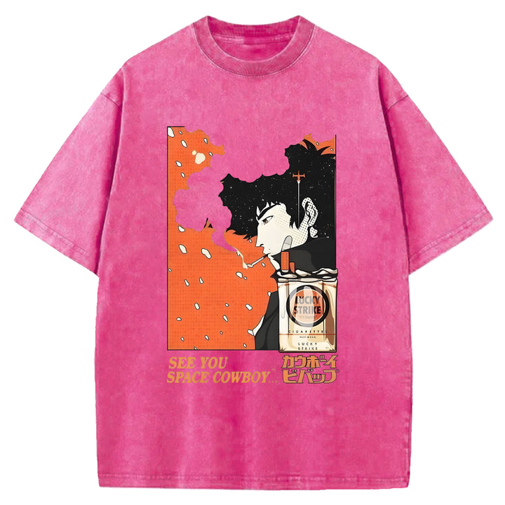 SEE YOU SPACE COWBOY Washed Crew Neck T-Shirt