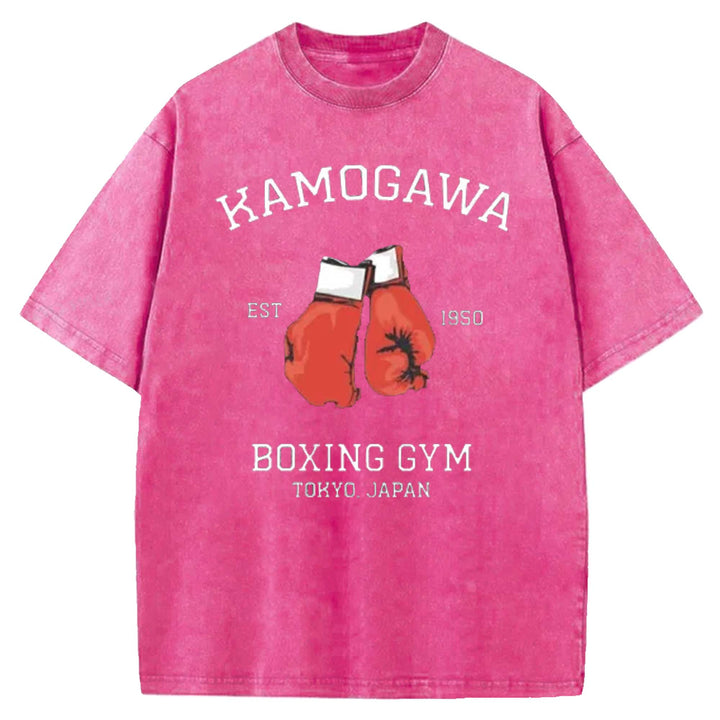 BOXING GYM Washed Crew Neck T-shirt