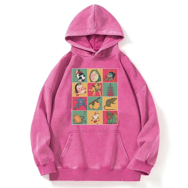 Japanese Characteristic Goods Washed Hoodie