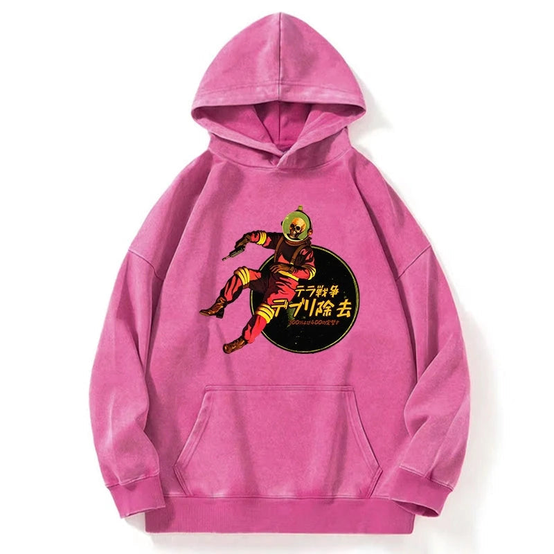 Skeleton Astronaut Washed Hoodie