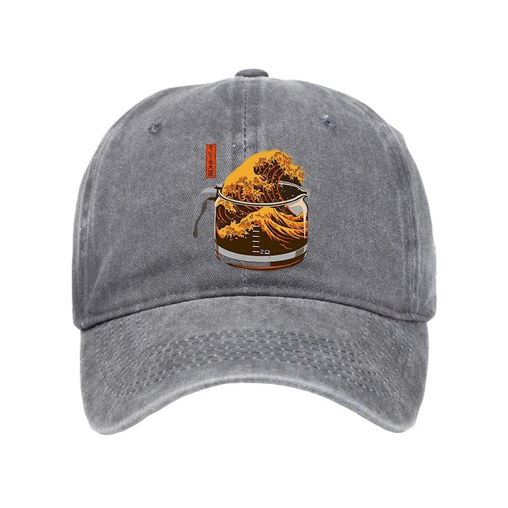 The Great Wave Of Coffee Japanese Washed Cap