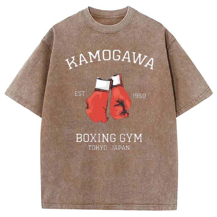 BOXING GYM Washed Crew Neck T-shirt