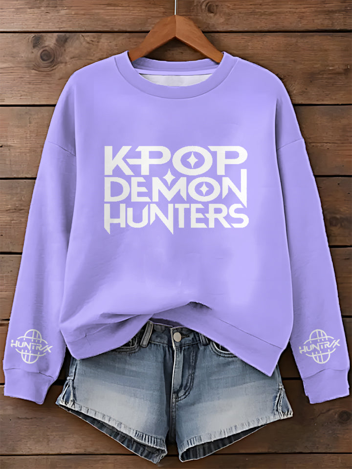 Demon Hunter Huntrix Printed Long Sleeve Casual Top