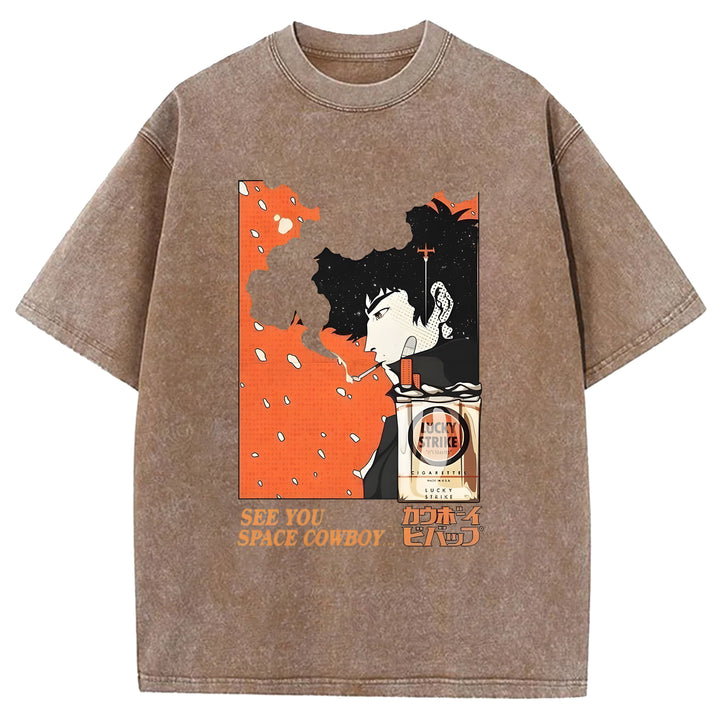 SEE YOU SPACE COWBOY Washed Crew Neck T-Shirt