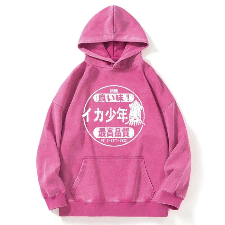 Ika Squid Boy Restaurant Washed Hoodie