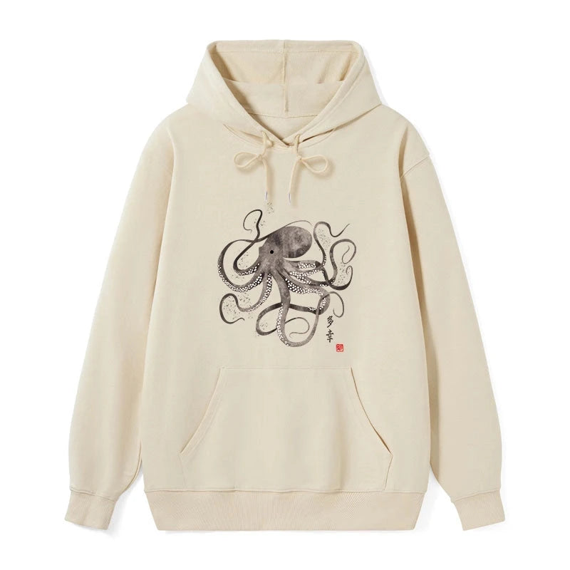 Octopus Japanese Calligraphy Classic Hoodie