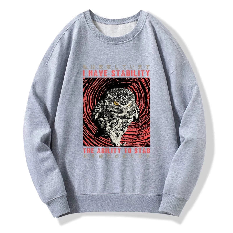 I Have Stability Owl Sweatshirt