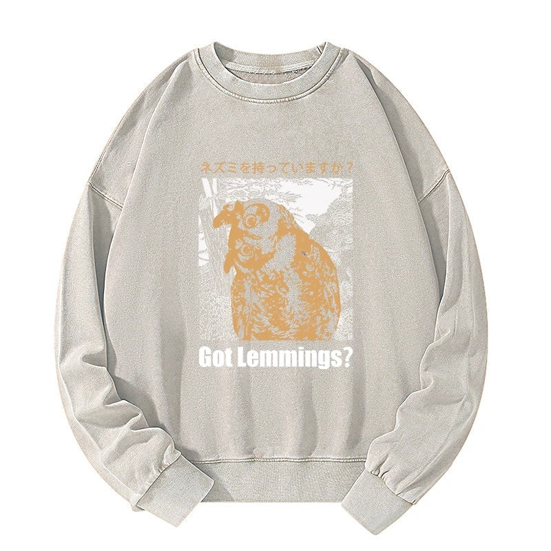 Do You Have Lemmings Japanese Washed Sweatshirt