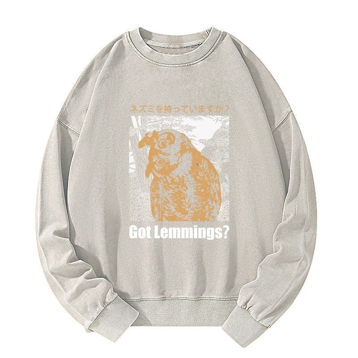 Do You Have Lemmings Japanese Washed Sweatshirt
