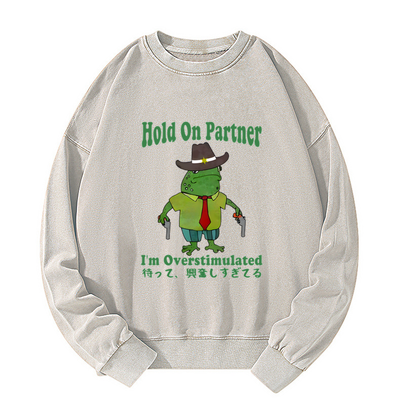 Wait I'm Too Excited Washed Sweatshirt