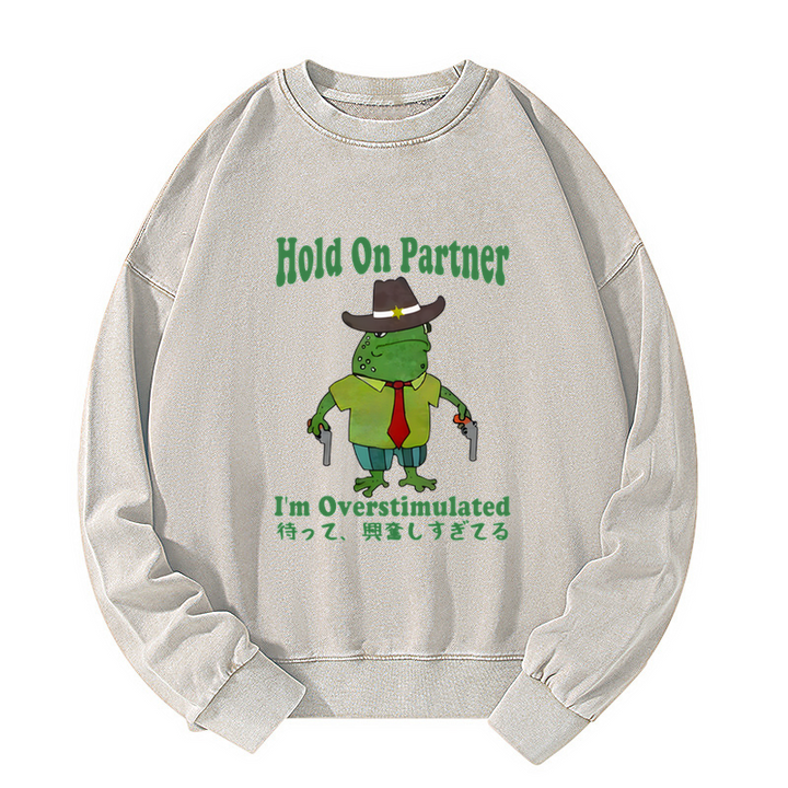 Wait I'm Too Excited Washed Sweatshirt