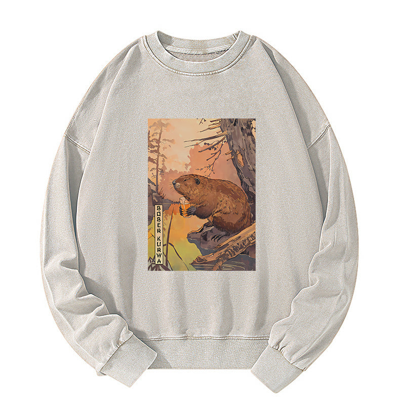 Beaver By The River Washed Sweatshirt