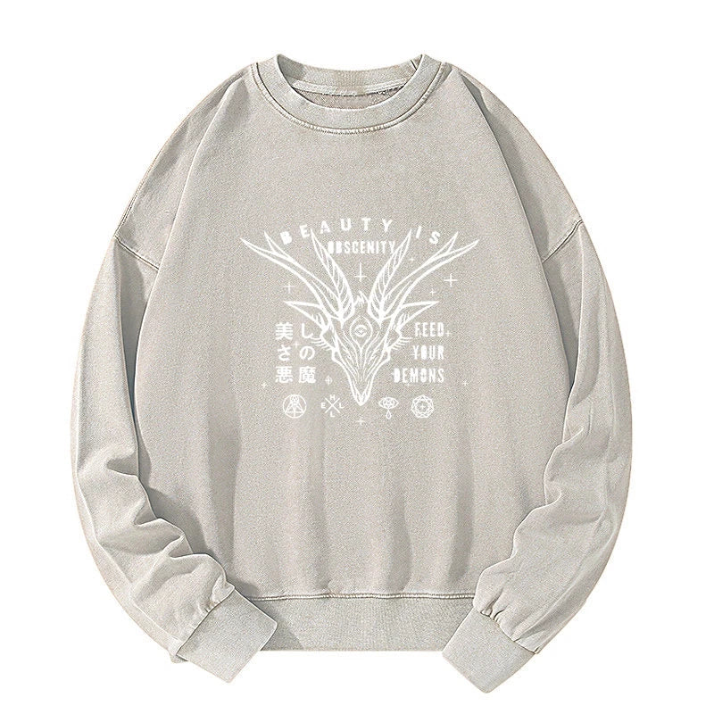 Beautiful Devil Japanese Washed Sweatshirt