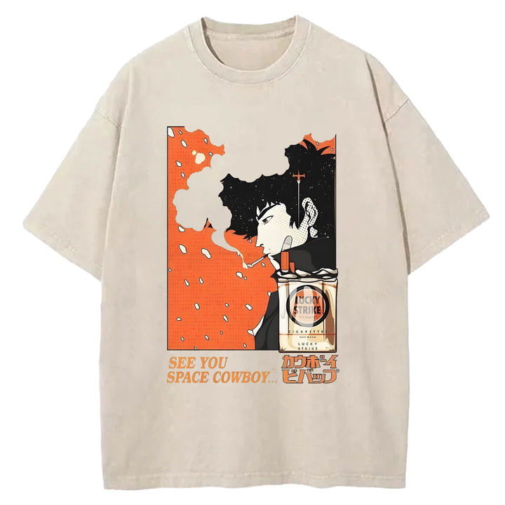 SEE YOU SPACE COWBOY Washed Crew Neck T-Shirt