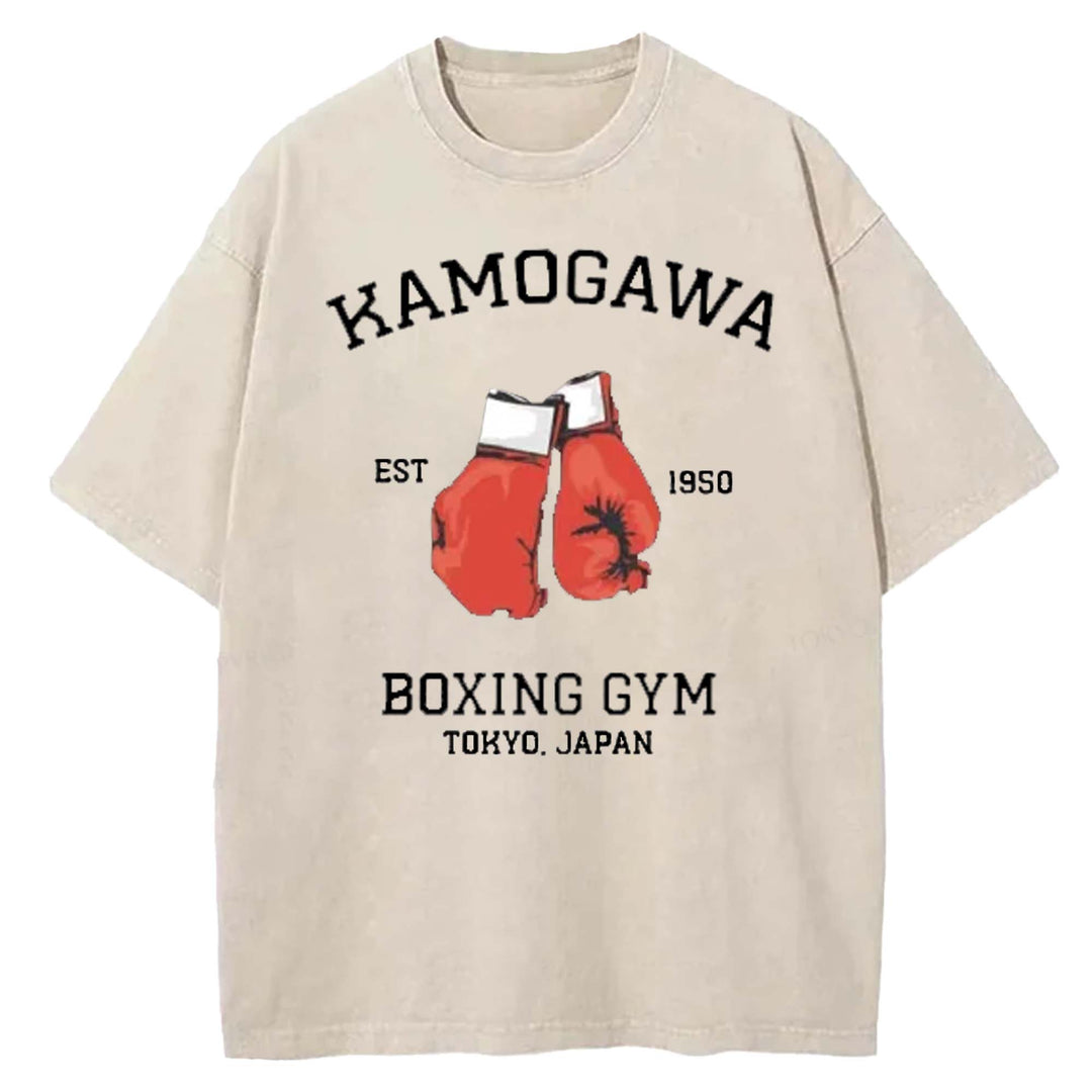 BOXING GYM Washed Crew Neck T-shirt