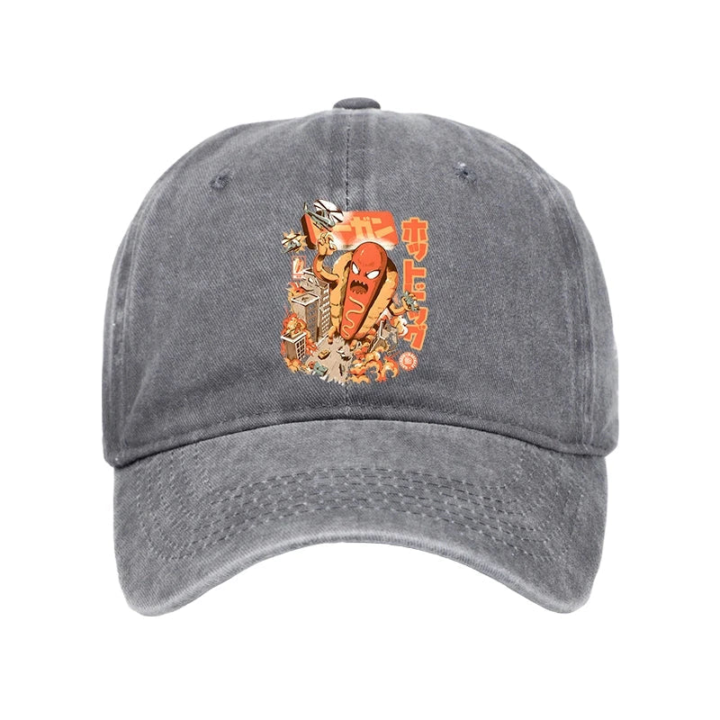 Great Hot Dog Kaiju Japanese Washed Cap
