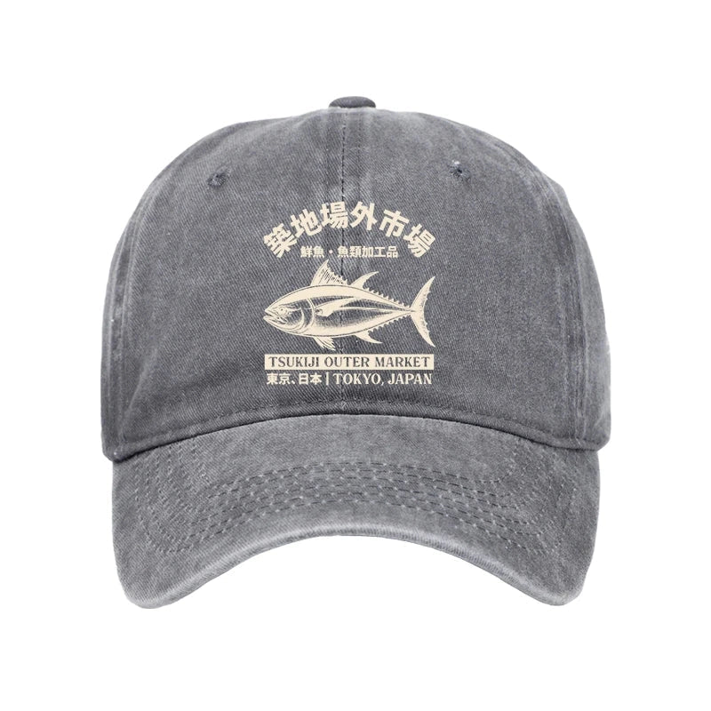 Japan Tsukiji Fish Market Washed Cap