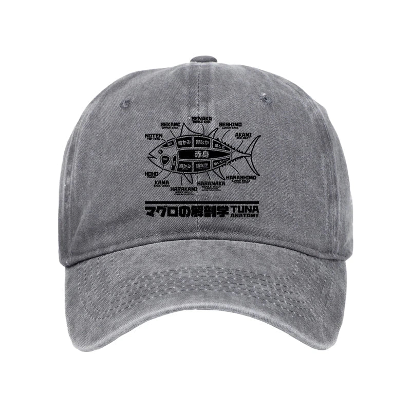 Tuna Dissection Map Japanese Washed Cap