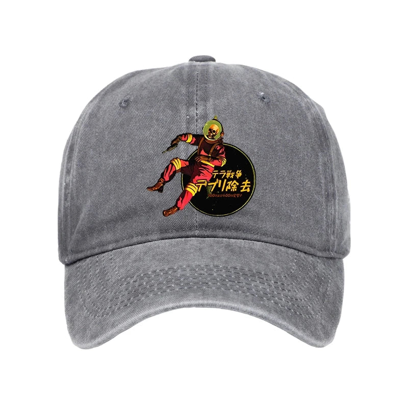 Skeleton Astronaut Washed Cap