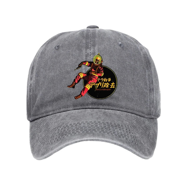 Skeleton Astronaut Washed Cap