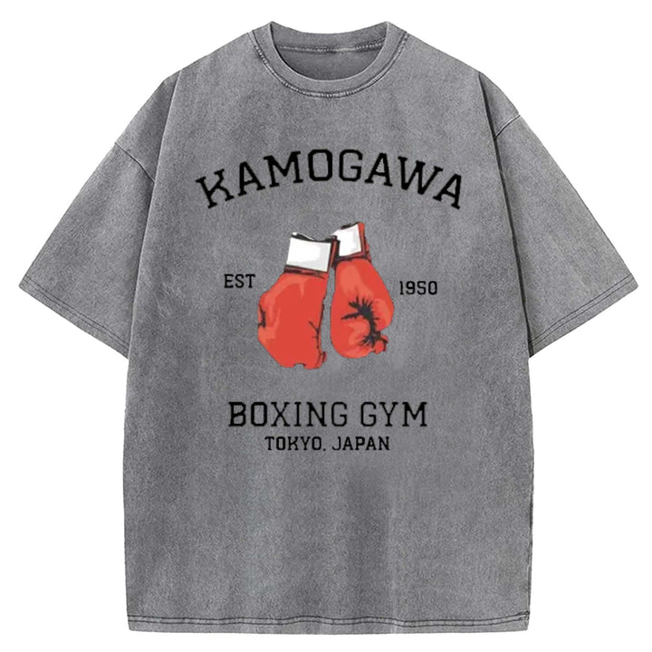 BOXING GYM Washed Crew Neck T-shirt