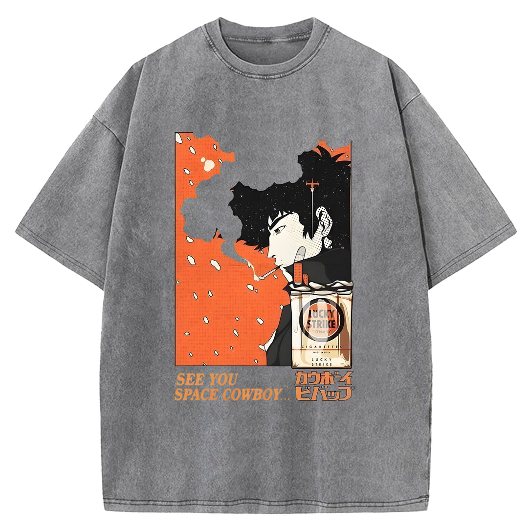 SEE YOU SPACE COWBOY Washed Crew Neck T-Shirt