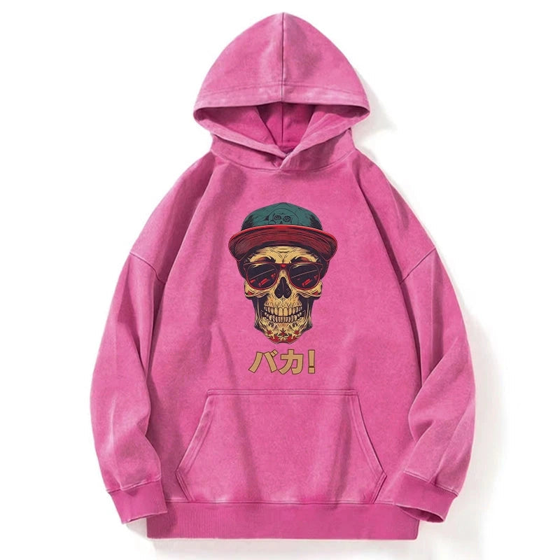 Fashion Skull Japanese Washed Hoodie