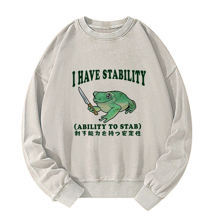 Mentally Stable Assassin Frog Washed Sweatshirt