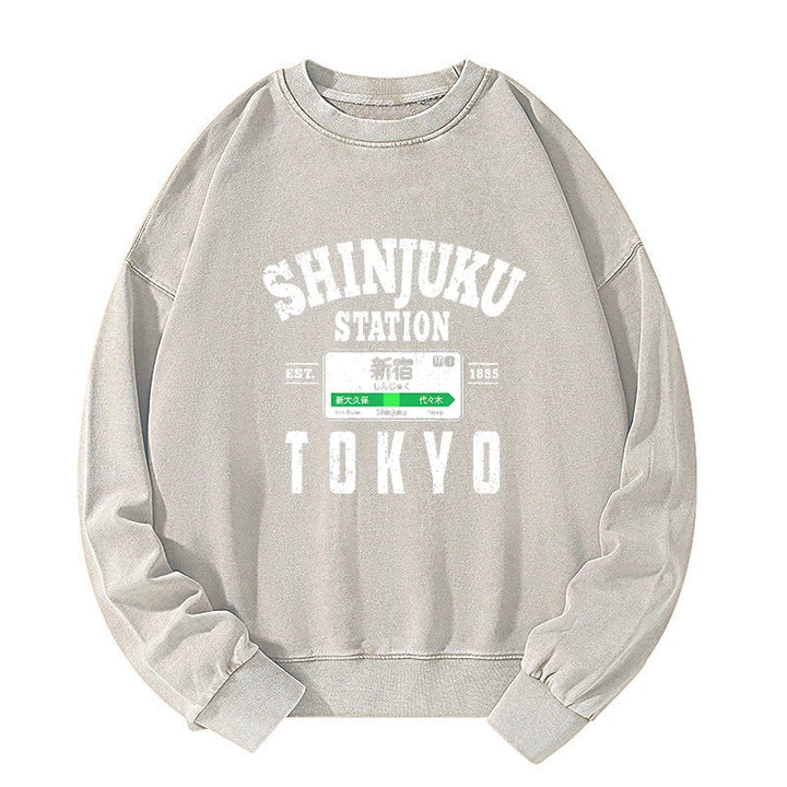 Shinjuku Station Yamanote Line Washed Sweatshirt