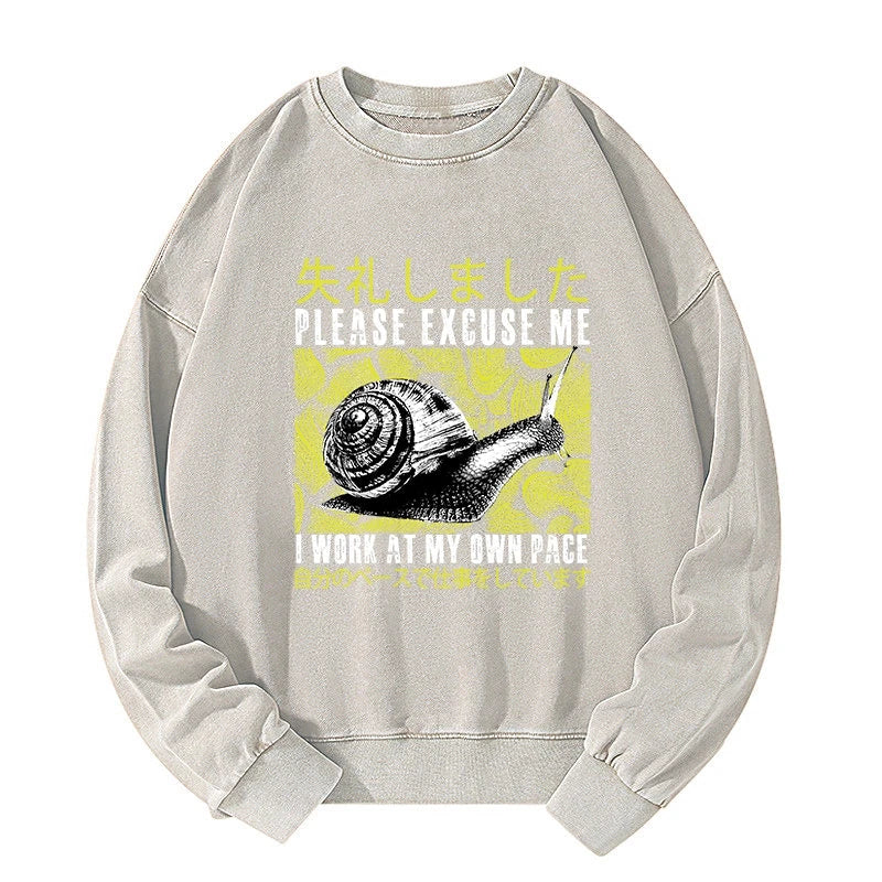Snails That Work According To Their Own Rules Washed Sweatshirt