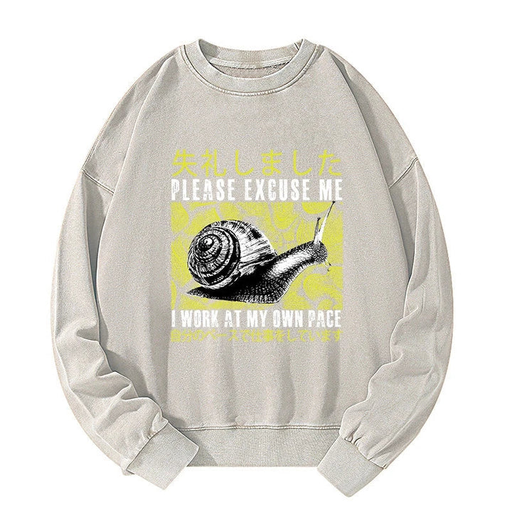Snails That Work According To Their Own Rules Washed Sweatshirt