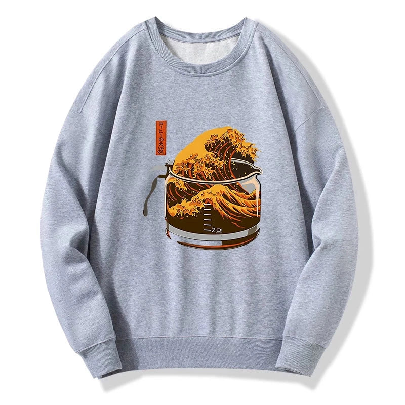The Great Wave Of Coffee Japanese Sweatshirt