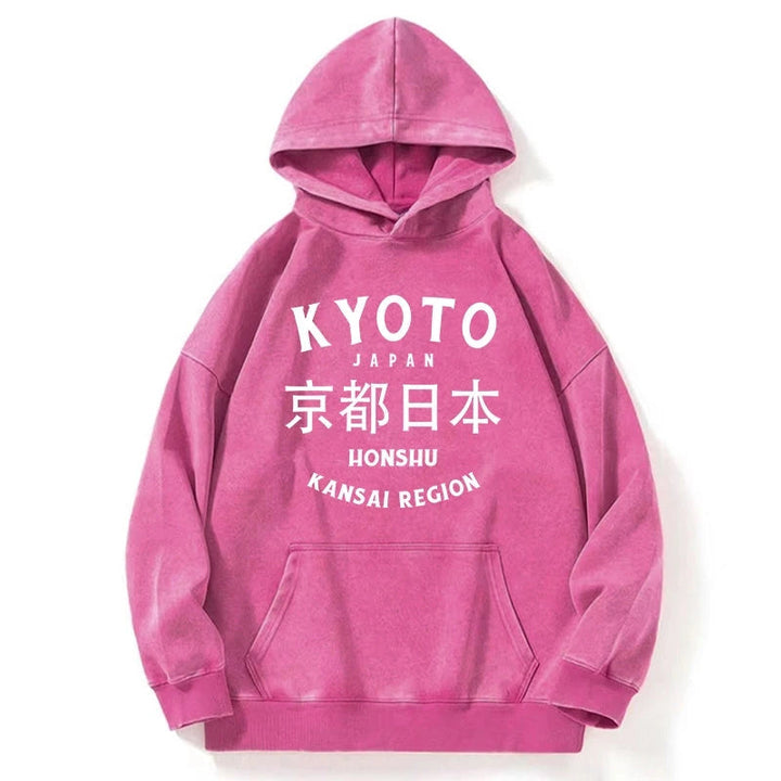 Kyoto Japan Kanji Washed Hoodie