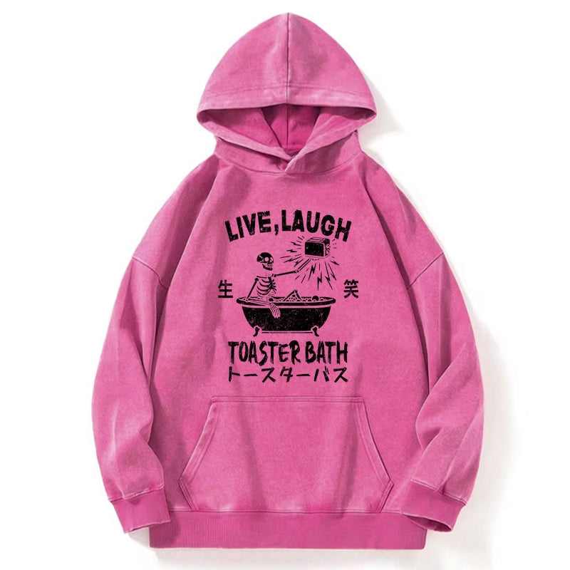 Funny Electric Shock Skeleton Washed Hoodie