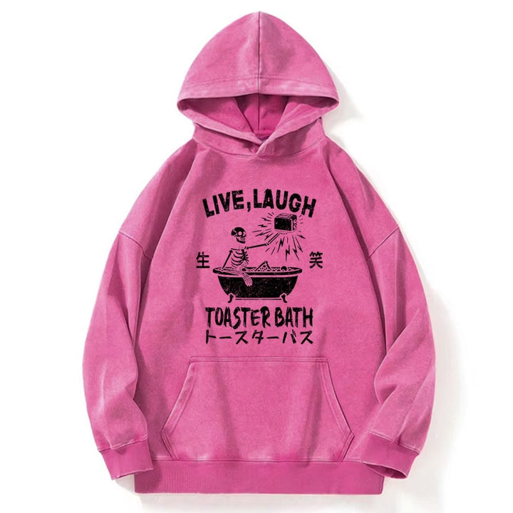 Funny Electric Shock Skeleton Washed Hoodie